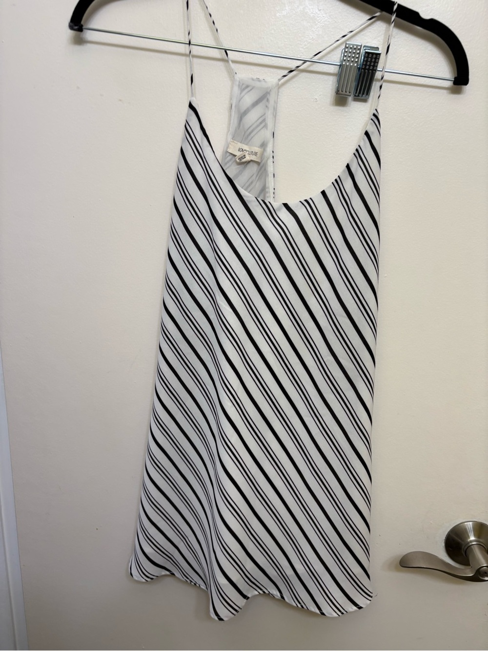 Love Culture Black and White Stripe flowing tank